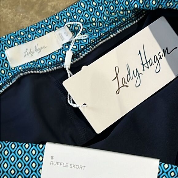 Lady Hagen Women's Overlap Ruffle Golf Skort Skirt Shorts Navette Blue B22 - Picture 6 of 9